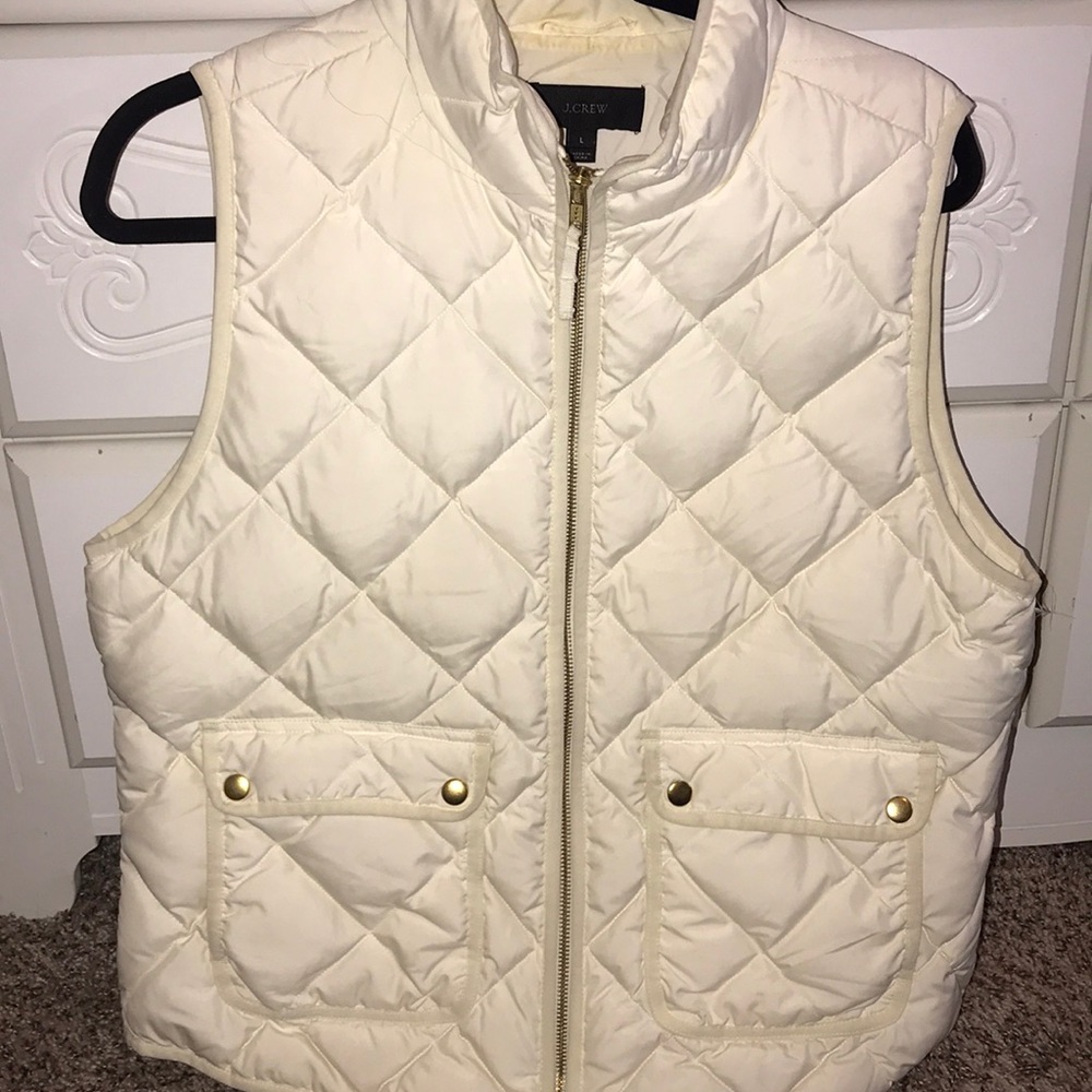J.Crew Cream Quilted Vest
